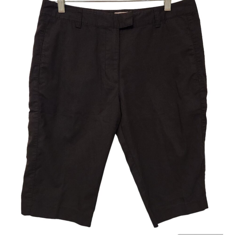 Adidas Capri Shorts Pants Stretch Golf Black Athletic Womens Size 8 EUC - Picture 1 of 10